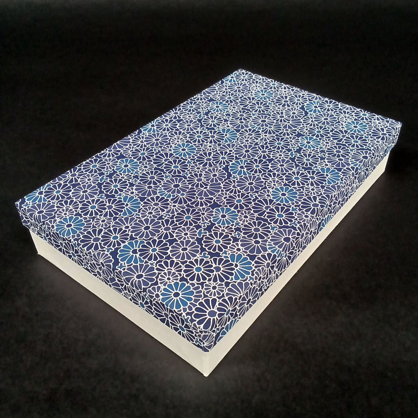 貼箱　花柄・青