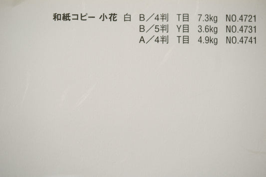 和紙コピー小花　Ａ４　№4741　白